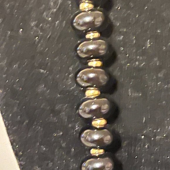 Vintage Napier Black Disc Gold Tone Ball Beaded Necklace - Picture 4 of 4